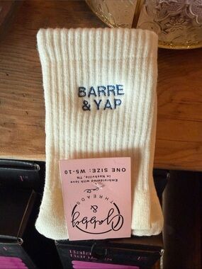BARRE & YAP Embroidered Sticky Socks